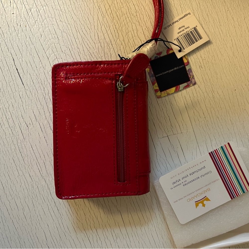 Red Leather Wristlet Clutch - Picture 4 of 4